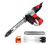 Sierra cortadora de hormigón, 2 cadenas/2 barras guía, suministro de agua húmeda, eliminación de polvo, sierra de hormigón portátil sin escobillas con bomba de agua, para granito y hormigón armado,