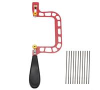 Sierra curva de aleación de precisión en forma de U con tornillos de bloqueo de hoja ajustables, mango curvado con anillos de goma antideslizantes, adecuada para hacer joyas y manualidades domésticas