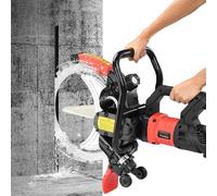 Sierra de anillo de hormigón de 9500 W con 2 cuchillas de diamante de 16 unidades, modo dual húmedo/seco, profundidad máxima de corte de 29 cm para corte de ladrillo, granito, porcelana, madera