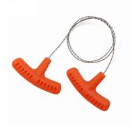 Sierra de Cable de Acero Inoxidable de 24,8 Pulgadas, Sierra de Bolsillo para Cortar Tuberías de PVC, PE y ABS, para Acampar, Senderismo y Cortar Madera(Orange,70cm)