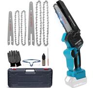 Sierra de cadena con batería Mini compatible con Makita 18V (sin batería), 8 pulgadas 6 pulgadas sierra eléctrica de ramas, pequeñas motosierras con cadena, cierre de seguridad, engrasador automático