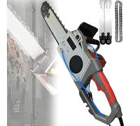 Sierra de cadena de hormigón, cortador de pared eléctrico de mano, cortador de pared de cadena de diamante eléctrico, con supresión de polvo alimentado por agua, 2 cadenas/2 barras guía, para granito
