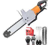 Sierra de cadena eléctrica para hormigón, alta potencia, 7800 W/8800 W, cadenas dobles y placas guía, corte profundo de 35/48 cm, kit de corte con supresión de polvo alimentada por agua