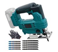 Sierra de Calar Compatible con Makita 18V Batería, Control Variable de 6 Velocidades, Corte en Inglete de 0-45°, Sierra de Calar Eléctrica para Cortar Madera y Metal (Batería No Incluida)