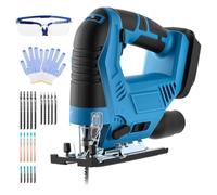 Sierra de calar con batería compatible con baterías Makita de 18 V, sierra de calar pendular con 7 velocidades, corte de inglete de ± 45°, luz LED, cambio de hoja de sierra sin herramientas, para