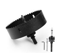 Sierra de calar de 155 mm, sierras de calar bimetálicas con mango SDS plus y juego de corona de taladro de seis cantos para madera, yeso, metales delgados, plásticos