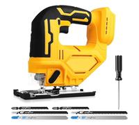 Sierra de calar eléctrica inalámbrica para Dewalt, 400 W, 2900 rpm, corte biselado a 45°, 3 ajustes orbitales con 6 cuchillas de repuesto, para metal, PVC, madera contrachapada de PVC (para DeWalt)