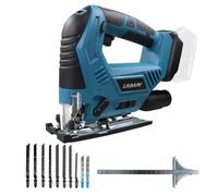 Sierra de calar inalámbrica compatible con las baterías Makita de 18 V, cortes de bisel de hasta 45°, sierra de calar con movimiento péndulo de 4 pasos para madera, PVC y metal