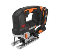 WORX Sierra de calar 20V | Power Share| WX542 Potente motor sin escobillas |1 batería de 2Ah, cargador y maletín | 3 posiciones, penduleo y tubo de aspiración