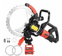 Sierra de concreto eléctrico con 2 cuchillas, sierra profesional de corte de pared, alta potencia sin escobillas, para cortar piedras, refuerzo, cemento, mármol 8980W