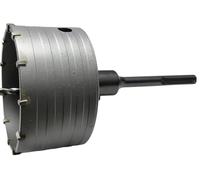 Sierra de copa para pared de hormigón, corona de perforación en seco + adaptador SDS Plus + punta de centrado de 8 x 110 mm (130 mm)