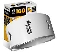 Sierra de corona Amboss Bi-Metal HSS M42 de 160 mm - Para acero, paneles de partículas, madera dura, cartón yeso y más. - Profundidad de corte 48 mm - sin portabrocas