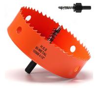 Sierra de corona de 105 mm naranja, acero rápido HSS M42 bi-metal, sierra de corona para madera, fresadora de agujero con eje hexagonal y broca con 35 mm de profundidad de corte para madera, material