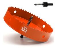 Sierra de corona de 200 mm naranja, acero rápido HSS M42 bi-metal, sierra de corona para madera, fresadora de agujero con eje hexagonal y broca con 35 mm de profundidad de corte para madera