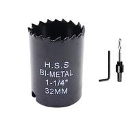 Sierra de corona de 32mm LAIWEI bimetálica cortadora de agujeros redondos HSS cabeza de sierra circular, profundidad de corte hasta 38mm, adecuada para madera, plástico, cartón yeso y tubos metálicos