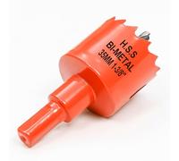 Sierra de corona de 35 mm naranja, acero rápido HSS M42 bi-metal, sierra de corona para madera, fresadora de agujero con eje hexagonal y broca con 30 mm de profundidad de corte para madera, material