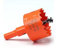 Sierra de corona de 45 mm, color naranja, acero rápido HSS M42, sierra perforadora bimetálica, fresadora de agujeros con vástago hexagonal y broca con profundidad de corte de 30 mm para madera