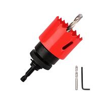 Sierra de corona de 50 mm, M42 HSS, juego de brocas perforadoras para madera, aluminio, chapa de hierro, tubo de plástico, profundidad de corte 44 mm (rojo)