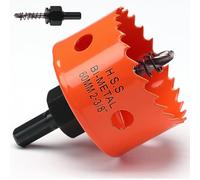 Sierra de corona de 60 mm naranja, acero rápido HSS M42 bi-metal, sierra de corona para madera, fresadora de agujero con eje hexagonal y broca con 30 mm de profundidad de corte para madera, material