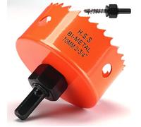 Sierra de corona de 70 mm naranja, acero rápido HSS M42 bi-metal, sierra de corona para madera, fresadora de agujero con eje hexagonal y broca con 35 mm de profundidad de corte para madera