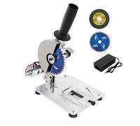 Sierra de corte de 4 pulgadas, mini sierra ingletadora de mesa con 2 cuchillas y potencia, ángulo y altura ajustables, 7 velocidades ajustables, máquina de corte portátil de 9000 RPM para acero