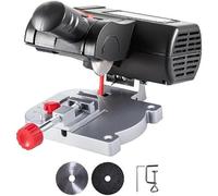 Sierra de corte inglete, mini sierra de mesa eléctrica ajustable de 0 a 45° para madera, cobre, aluminio, 60 W con profundidad de corte de 50 mm y 16 cuchillas de acero/resina