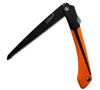 Sierra de mano de jardín plegable de 25 cm, hoja de 1,1 mm de grosor, acero SK85 de 3 lados afilados, sierra de rama de 6 TPI, senderismo, camping, supervivencia al aire libre, corte de madera,