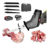 Sierra De Mano Inalámbrica Para Huesos Con Mango Antideslizante De Goma - Velocidad Variable De 0 A 3000 RPM, Sierra Eléctrica De Carnicero Para Cortar Carne, Metal, Madera Y Huesos,4 blades