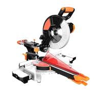 Sierra de mesa, Sierra ingletadora deslizante for madera de 10 pulgadas y 255 mm, bisel simple con luz LED, máquina herramienta eléctrica