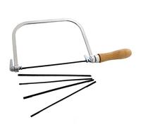 Sierra de perforación, sierra de joyería ajustable, sierra de joyero universal multiusos de 300 mm, sierra para metales en forma de U, 4 hojas de sierra en espiral para manualidades de joyería