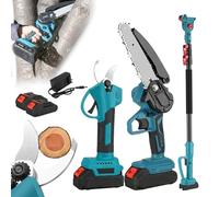 Sierra De Pértiga Inalámbrica De Largo Alcance 2 En 1, Podadora Eléctrica, Kit De Jardinería, Varilla Telescópica De Aleación De 2 M, Ajuste De 90°, Peso Ligero, Incluye 2 Baterías For Podar Ramas.