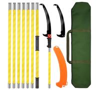 Sierra de Poda Telescópica,2-8M Pertiga Podar Telescopica,con Hoja de Acero Afilada,Manual Serrucho de Poda para Podar Palmas y Arbustos