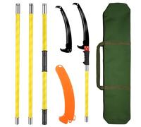 Sierra de Poda Telescópica,4M Pertiga Podar Telescopica,con Hoja de Acero Afilada,Manual Serrucho de Poda para Podar Palmas y Arbustos