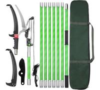 Sierra de Podar Telescópica con asa, con Mango Telescópico de 8 Metros, Sierra de Podar Manual, Herramientas de Jardinería para El Tamaño de Palmeras y Arbustos