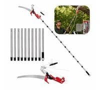 Sierra de podar telescópica con podadora, 82-410 cm, podadora manual | Mango telescópico, longitud ajustable 2 en 1, sierra de jardín, sierra telescópica ligera de acero inoxidable para ramas