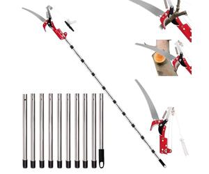 Sierra de podar telescópica para podar árboles, tijeras para ramas altas, 82-410 cm, cortador de ramas manual con mango telescópico, sierra telescópica para jardines, silvicultura, agricultura