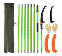 Sierra de podar telescópica, sierra de mano de 8 m, longitud ajustable, sierra de jardín, sierra telescópica con bolsa de transporte, 2 cuchillas, sierra de barra para trabajos de astillado y cuidado