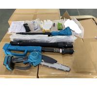 Sierra de poste inalámbrica de 8 pulgadas y mini motosierra 2 en 1, sierras de poste eléctricas sin escobillas compatibles con batería Makita de 18 V (sin batería) con poste de extensión de 2 m