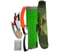 Sierra de poste manual para podar árboles, 8 varillas montadas de 32 mm para ajuste de longitud, podadora telescópica de árbol de 2 a 8 m, cortador de ramas de árbol para extremidades altas