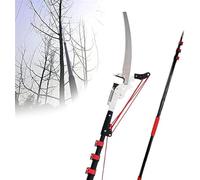 sierra de ramas altas， Sierras de pértiga manuales, podadora de árboles extensible, sierra de pértiga telescópica extensible, sierra for árboles, sierra de poda de pértiga de largo alcance(18ft)