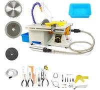 Sierra de roca lapidaria de 1850 W, equipo lapidario, mini sierra de mesa 800-10000 r/min con eje flexible, máquina de corte y pulido en húmedo para bricolaje, piedra de gema, molienda de roca