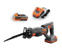 Sierra de sable a batería FUXTEC 20V FX-E1SS20 SET con 1 x batería 2Ah, 1 x cargador 2,4A