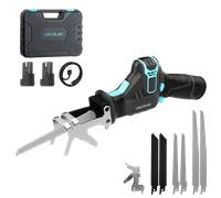 Cecotec Sierra de Sable LongFlex 1200 Home&Garden. 550W, Incluye 2 Baterías de 12V, Cortes de hasta 65mm con Recorrido de 20mm, Accesorio para Cortar Ramas, Incluye 6 Cuchillas y Maletín