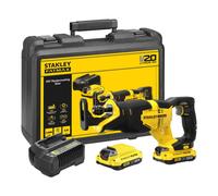 STANLEY FATMAX Sierra sable V20 Litio 18V, Velocidad hasta 3000 cpm, longitud de carrera 25mm, incluye 2 baterías 2Ah, cargador y maletín, SFMCS300D2K-QW