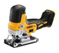 DEWALT Sierra calar empuñadura superior sin escobillas 18V XR, DCS335N-XJ | Sierra de calar 18V XR sin escobillas con cambio de hoja sin llave, base biselable y acción pendular de 4 posiciones.