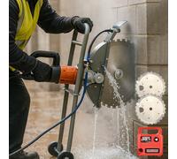 Sierra eléctrica para hormigón 5000W Profesional, cortadora de Pared Manual con 2 Discos de Diamante de 400mm, 2200 RPM, Corte Profundo de 30cm para hormigón, ladrillo, azulejo y Granito