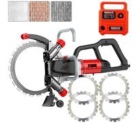 Sierra eléctrica para hormigón con motor sin escobillas, perseguidor de pared de alta potencia para piedra, madera, porcelana y granito, incluye cuchillas para corte profundo