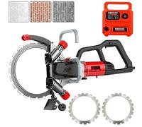 Sierra eléctrica para hormigón con motor sin escobillas, perseguidor de pared de alta potencia para piedra, madera, porcelana y granito, incluye cuchillas para corte profundo