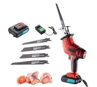 Sierra eléctrica para huesos, cortadora de huesos inalámbrica, sierra portátil profesional inalámbrica, herramientas para cortar carne, huesos, madera, metal, plástico y carnicería con 4 cuchillas