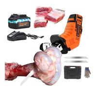 Sierra eléctrica para huesos para carne con hoja de 225 mm * 2 / Batería de 4000 mAh * 1 - Sierra alternativa de acero inoxidable, corte rápido de carne, huesos y alimentos congelados